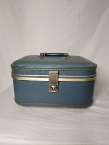 Vintage Blue Vanity Train Case