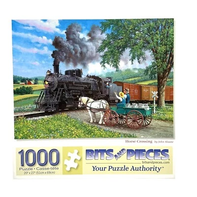 Quebra-cabeça Bits And Pieces Horse Crossing 1000 peças trem John Sloane - Imagem 1 de 4