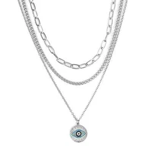 Goldtone White Crystal Set of 3 Necklace Jewelry Gift for Women Size 17-19" - Picture 1 of 12
