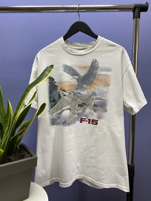 Camiseta De Colección Años 90 USA Air Force F-15 Eagle Blanca Talla XL Hombres  Foto 1 de 4