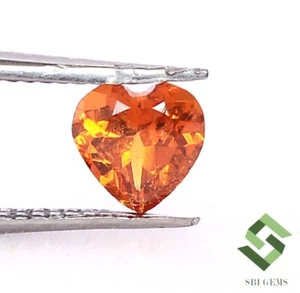 Natural Orange Garnet Heart Shape Cut 5x5 mm 0.59 CTS Faceted Loose Gemstone - Picture 1 of 6