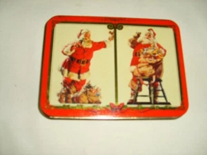 Vintage 1994 Coca Cola Nostalgia Santa Playing Cards in Tin - Picture 1 of 3