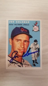 IN PERSON AUTO JOE COLEMAN 1994 TOPPS ARCHIVES ULTIMATE 1954 REPRINT #156 - Picture 1 of 2