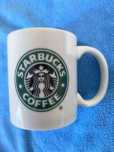 2005 STARBUCKS White Green Logo 9 fl oz MUG Coffee Cup CERAMIC - Picture 1 of 4
