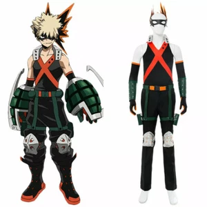 Costume Cosplay Anime My Hero Academia Bakugou Tuta da Battaglia Outfit con Guanti - Foto 1 di 5
