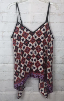 Francescas Collection Shirt Blue Rain Womens Small Aztec Boho Asymmetrical Top - Image 1 of 4