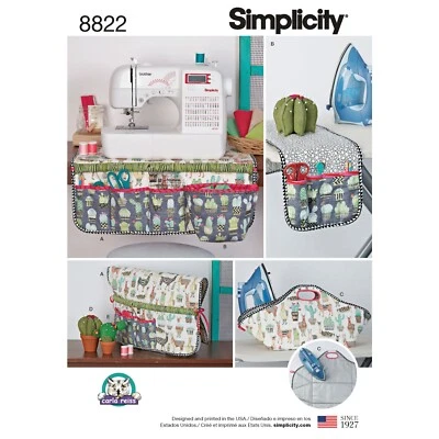 SIMPLICITY 8822 SEWING ACCESSORIES Simplicity Sewing Pattern Machine cover Caddy - Image 1 of 4