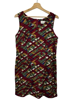 Mini Vestido Colección Kathie Lee Multicolor Sin Mangas Talla 14 Plisado a Cuadros Foto 1 de 4