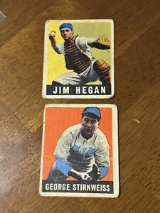 1948-49 Leaf 2 Card Lot - Jim Hegan/George Stuffy Stirnweiss G/VG