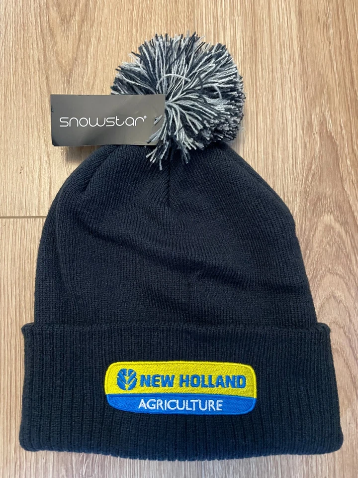 New Holland Tractor Pom Pom Beanie Hat - One Size - Image 1 of 1