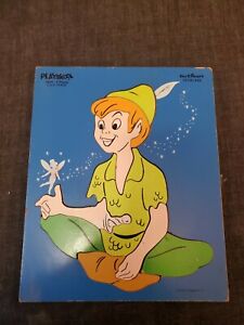 VINTAGE Playskool Wooden Puzzle #190-9 - Walt Disney's Peter Pan (9 Piece)