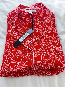 White Mark Damen Valentine Pyjama Set rot/weiß HERZEN 2-teilig. Gr. L - Bild 1 von 19