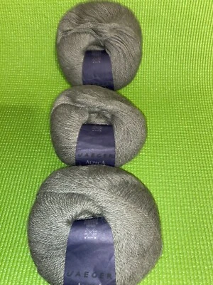 Jaeger 100% Alpaca Yarn Made in UK 4Ply Green 50g 3 Skeins Sh 0383 Lot 27 FO - Image 1 of 4