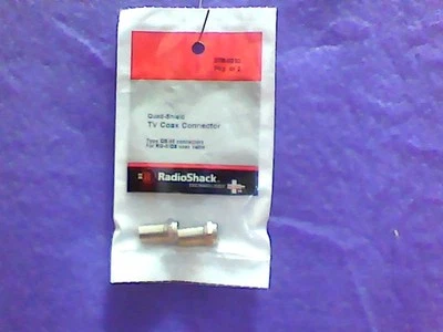 RADIO SHACK #278-0223  F-CONNECTOR HEAVY-DUTY RG-6 TO CF-56 PLUG NEW in package - Image 1 of 2