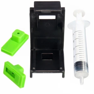3in1 Ink Refill Cartridge Clip+ 2pcs Rubber Pads+Syringe Tool Kit For HP 60/6-dm - Zdjęcie 1 z 8