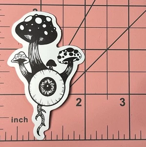 Eyeball Growing Mushrooms Vinyl Decal Sticker Bomb Goth Horror Tripping Shrooms - Picture 1 of 6