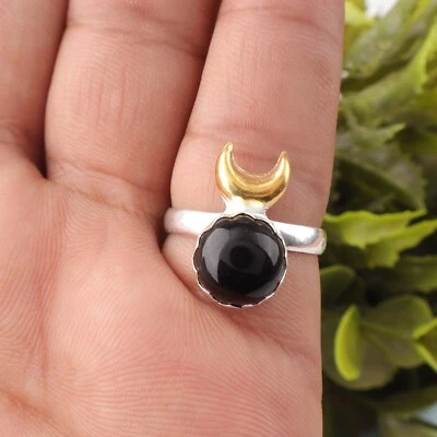 Black Tourmaline Gemstone 925 Sterling Silver Handmade Jewelry Ring For Gift - Image 1 of 3