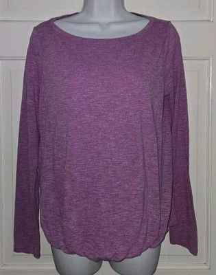 ATHLETA lavender Purple Heather Poly Blend Pullover Workout Activewear Top S - Image 1 of 4