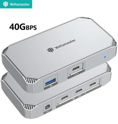 Yottamaster 5 Port USB 4 C Hub Fr Thunderbolt 3 4 Docking Station Dual 4K 40Gbps - image 1 of 4