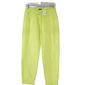 New J Crew Womens 4 Lime Green Linen Cotton Ankle Pants Drawstring NWT $70 - Picture 1 of 9