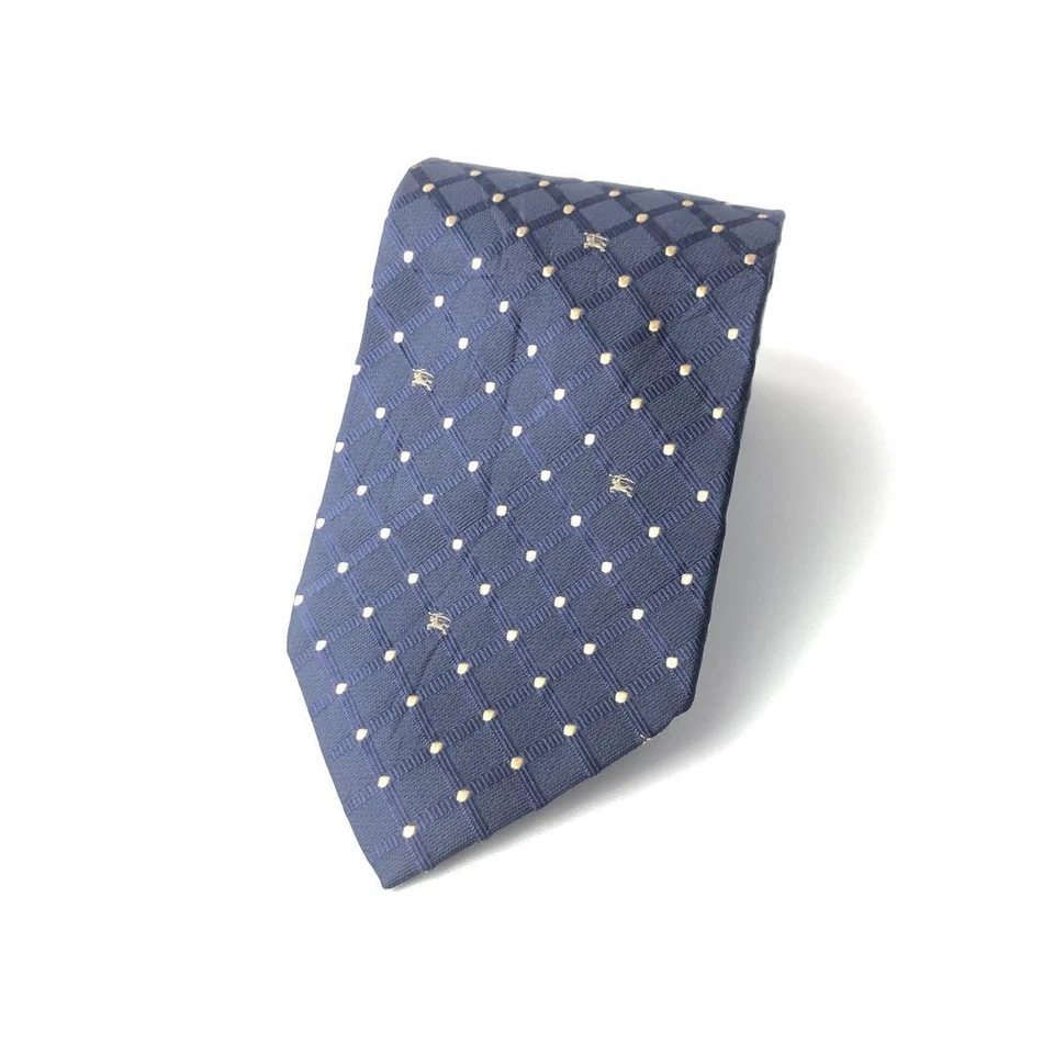 Burberry Dot Logo Tie Navy Silk 144.5cm Used Excellent Condition - Image 1 of 4