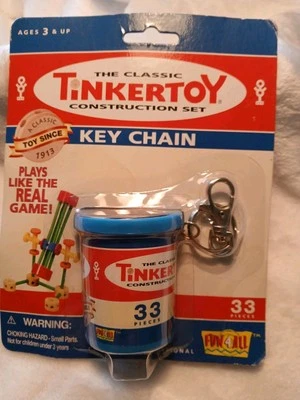  Classic TINKER TOY Construction Toy 2001 Hasbro Vintage 33pc. Set in Miniature  - Image 1 of 4