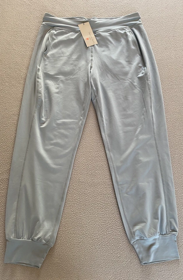 SWEATY BETTY YOGA PANTS GARY SZ 12 MEDIUM 27” SHORT LEG BLUE WOMENS TROUSERS - Image 1 of 4