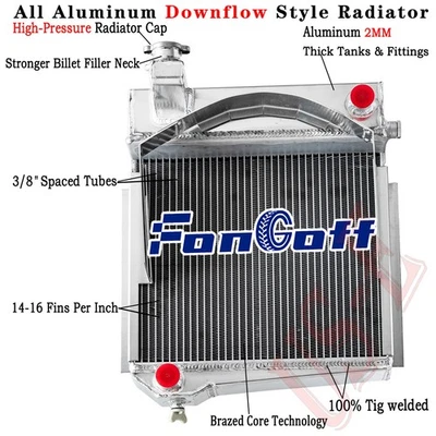 4ROWS RADIATOR fit 1958-1967 AUSTIN HEALEY SPRITE 1960-66 MIDGET 948-1098 - Image 1 of 4