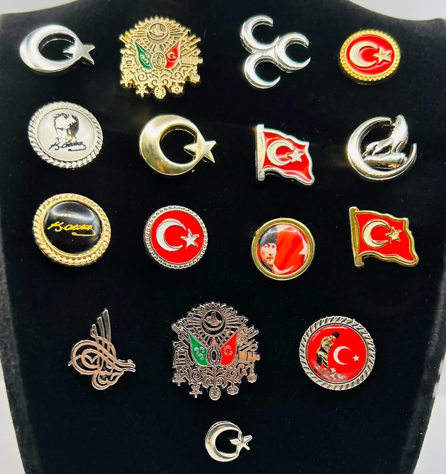 Osmanli Arma, Tugra AYYildiz, Atatürk, Bayrak, Bozkurt, Hilal Rozet Anstecknadel
