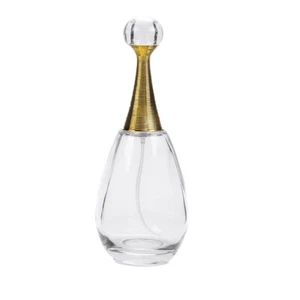 3.4 OZ Tear Drop Clear Glass Empty Perfume Bottle Refillable Atomizer Spray - Picture 1 of 2
