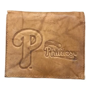 MLB Officially Licensed Philadelphia Phillies Genuine Leather Bifold Wallet - Picture 1 of 2