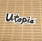 Vintage 90s Utopia Optics Decal Sticker Surf Skate Motocross MX 4" Black / Clear