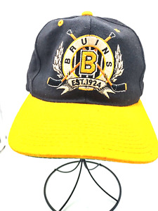 Vintage 90s Boston Bruins Starter The Natural SnapBack Cap Hat NHL Black Dome