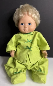 Vintage 1977 Fisher Price Baby Beth Doll 18” Dressed Big Blue Eyes Hair Rooted - Picture 1 of 11
