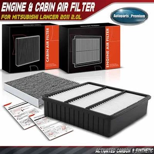 1x Engine & 1x Activated Carbon Cabin Air Filter for Mitsubishi Lancer 2011 2.0L - Picture 1 of 8