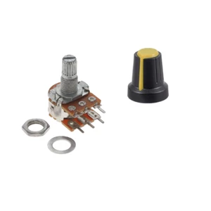 Potenciometro lineal doble B10K ohm 0,5w 15mm 6 pin + Perilla Knob BLANCO - Imagen 1 de 4