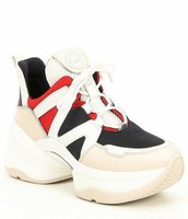 olympia leopard calf hair and leather trainer