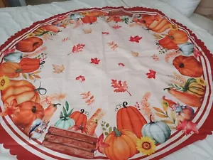 Tovaglia rotonda 57-58" zucca poliestere nuova - Foto 1 di 4