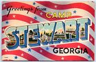 Postcard Ga Greetings From Camp Stewart Georgia Large Letter Us Army Linen B44