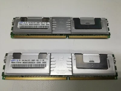 Samsung RAM 1 GB 2Rx8 PC2-5300F-555-11-Bo (2pezzi da1GB) - Immagine 1 di 4