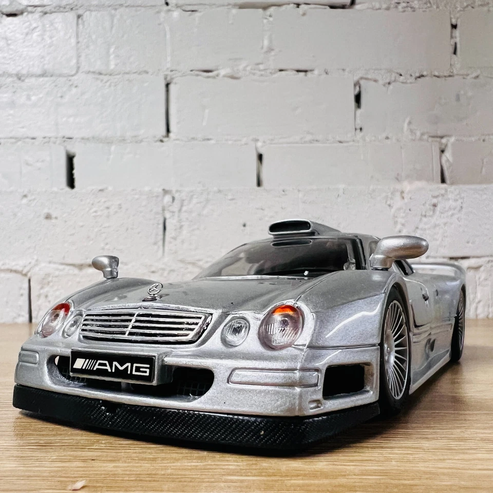 Mercedes-Benz AMG CLK GTR Street Version Maisto 1:26 Diecast Silver 1:24 - Image 1 of 4