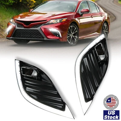 LED Front Fog Bezel Lamp Daytime Running Light w/Turn For Toyota Camry XSE 18-20 - Image 1 of 4