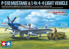 TAM25205 1:48 Tamiya P-51D Mustang &amp; 1/4t 4x4 Light Vehicle