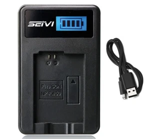 NP-FW50 Battery Charger for Sony Alpha QX1, ILCE-QX1,ILCE-QX1L Lens Style Camera - Picture 1 of 6