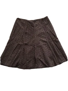 Liz &Co. Women's Size 10 Texture Mid Lined Brown Skirt A-7 - Picture 1 of 6