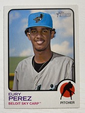 Eury Perez 2022 Topps Heritage Minor League Baseball #41 Marlins