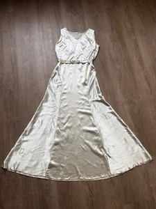 1933 Wedding Dress Satin Belted Antique Rare Collectors  - Picture 1 of 16