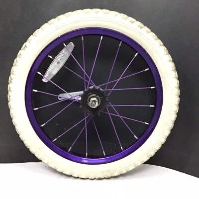 16" Bicycle Rear Pink Wheel Coaster Brake and 1.95" White Tire Kids Bike #H12 - Image 1 of 3