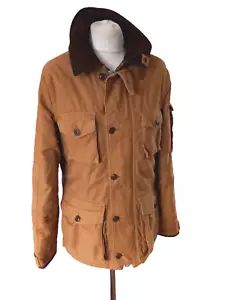 Giacca meccanica J Crew Field uomo XS cappuccio marrone full zip utility field vintage - Foto 1 di 12