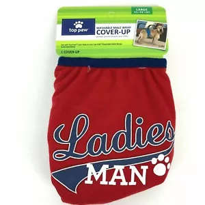 DAMAS HOMBRE Top Pata Lavable Macho Perro Envoltura Sombrero Banda para el vientre Grande Rojo L - Imagen 1 de 1